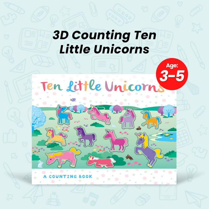 3D Counting Ten Little Unicorns