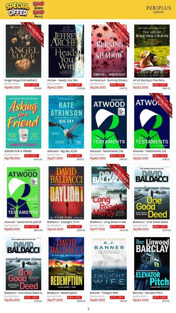 Katalog Fiksi Periplus Bandung
